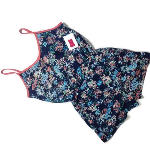 Floral Romper One Piece Shorts Outfit Sleep PJ - Picture 4 of 8